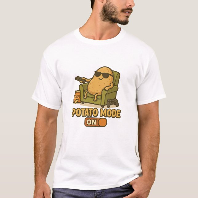 Camiseta Potato Mode – Lazy Life Activated (Anverso)