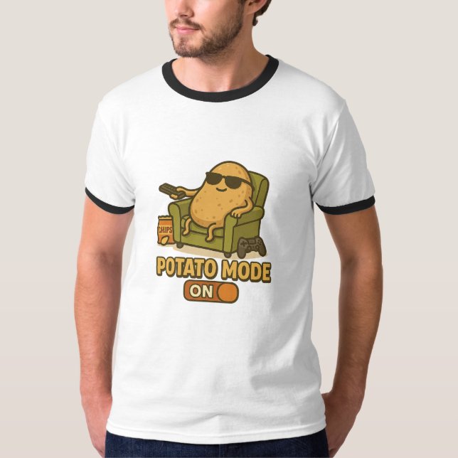 Camiseta Potato Mode – Lazy Life Activated (Anverso)