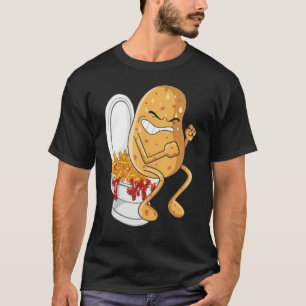 Camiseta Potato Pooping Fries Francesas Alimentos fritos de