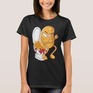 Camiseta Potato Pooping Fries Francesas Alimentos fritos de