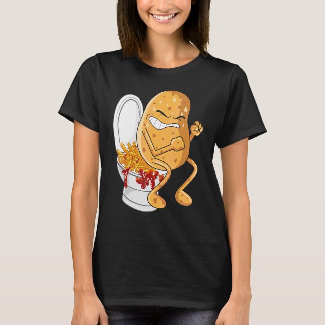 Camiseta Potato Pooping Fries Francesas Alimentos fritos de (Anverso)