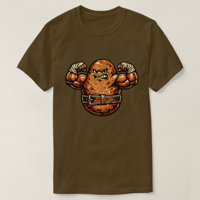Camiseta Potato Powerhouse — Vintage Retro Strongman Fighte (Diseño del anverso)