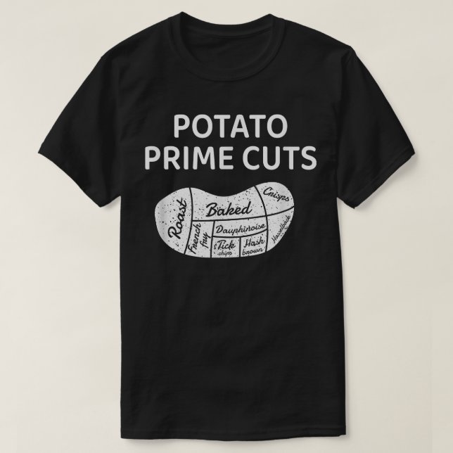Camiseta Potato Prime Cuts Chef Cook Vegan Vegetarian  (Diseño del anverso)