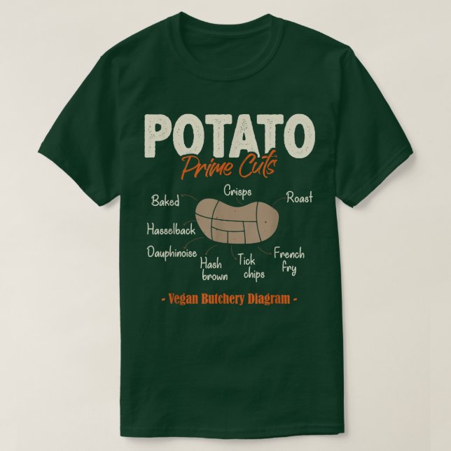 Camiseta Potato recorta divertida carnicería vegana (Diseño del anverso)
