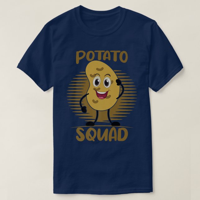 Camiseta POTATO SQUAD Gracioso Vegetario sonriente (Diseño del anverso)