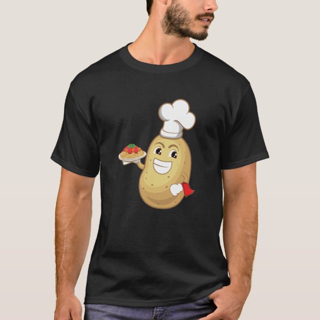 Camiseta Potatoe Serving Spaghetti Restaurant Hobby Chef (Anverso)