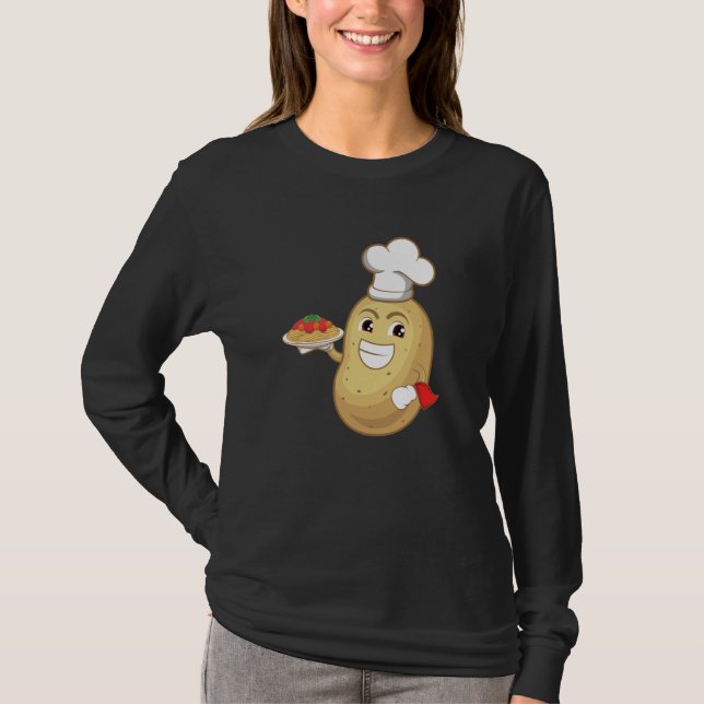 Camiseta Potatoe Serving Spaghetti Restaurant Hobby Chef (Anverso)