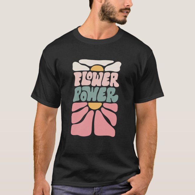 Camiseta Potencia de flores Retro Groovy, amantes de las fl (Anverso)