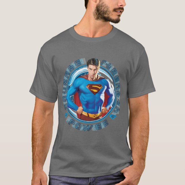 Camiseta Potencia de fuerza de superman Courage (Anverso)