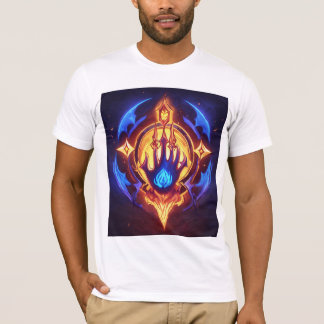Camiseta Potencia de llama azul: mano mística