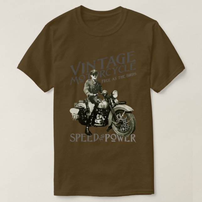 Camiseta Potencia de velocidad de motocicleta de vintage (Diseño del anverso)