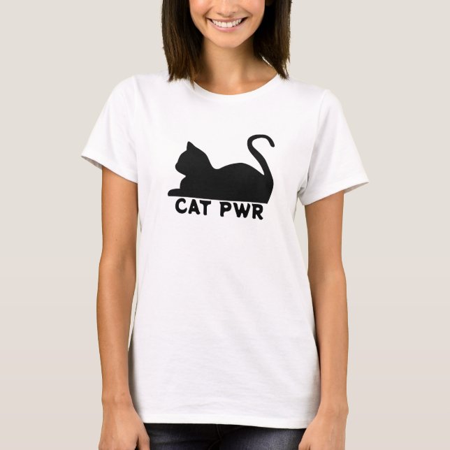 Camiseta Potencia del gato | Moderna feminista negrita GRL  (Anverso)