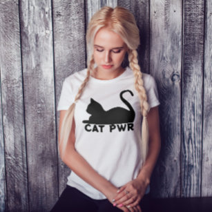 Camiseta Potencia del gato   Moderna feminista negrita GRL 