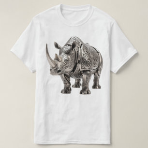 Camiseta Potente rinoceronte de plata celta con intrincado