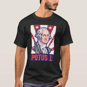 Camiseta Poto 1 4 De Julio Primer Presidente Washington