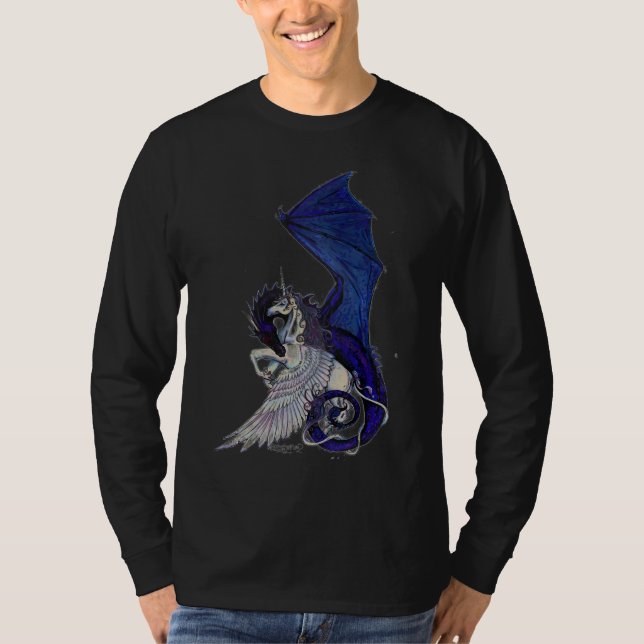 Camiseta Potro blanco azul del caballo de Pegacorn del (Anverso)