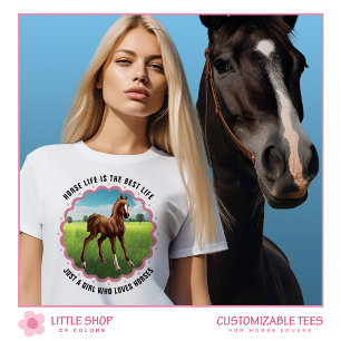 Camiseta Potro de caballo pradera verde personalizable