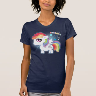 Camiseta Potro lindo del arco iris del kawaii