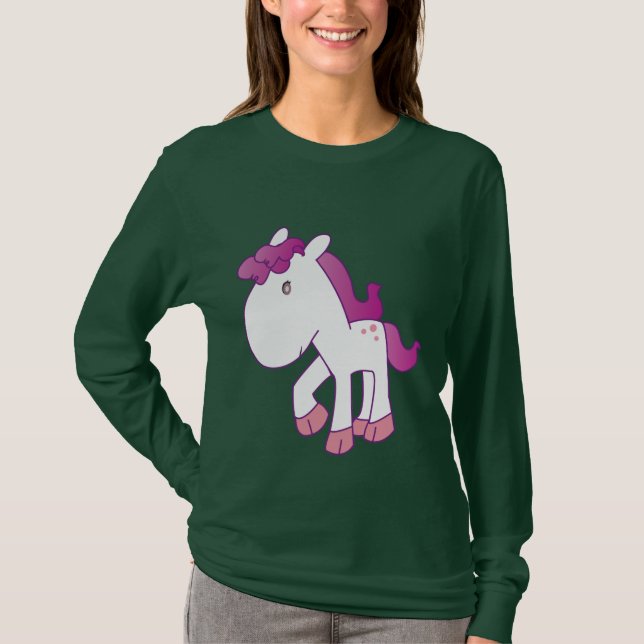 Camiseta Potro rosado y púrpura precioso (Anverso)