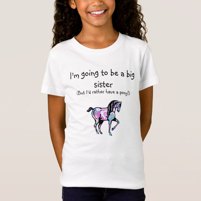 Camiseta potro, voy a ser una hermana grande, (solamente yo (Anverso)