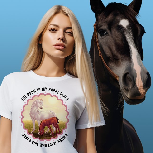 Camiseta Potro White Horse en Pastizal Personalizable (Subido por el creador)