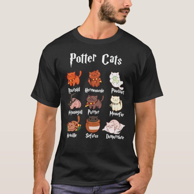 Camiseta Potter Cats Harry Pawter Classic T-Shirt (Anverso)