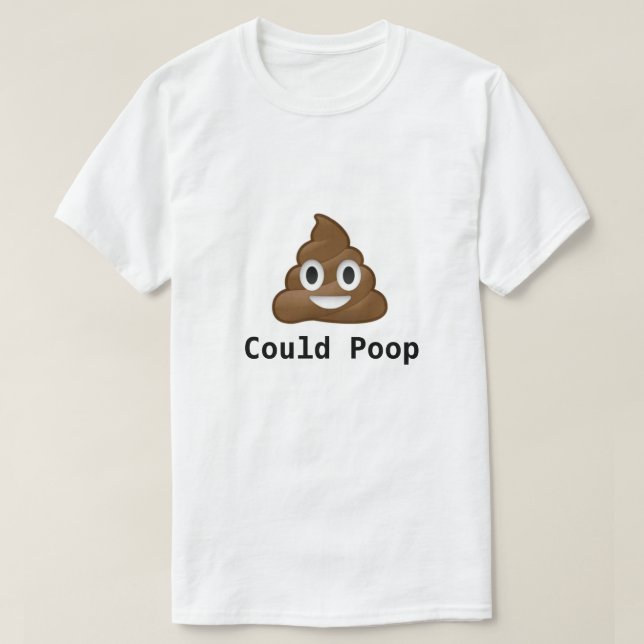 Camiseta POULD poop divertido juego de diseño de emoji de j (Diseño del anverso)