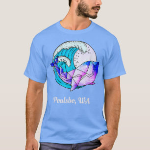 Camiseta Poulsbo Wa Japonés Paint Geometric Orca Killer Wh