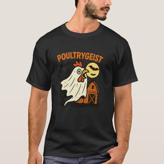 Camiseta Poultrygeist Pollo Fantasma Divertido Castigo de H (Anverso)