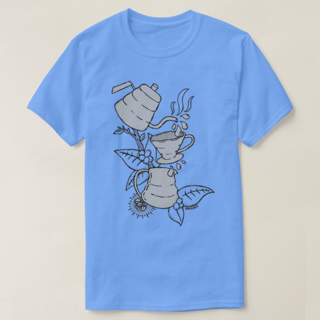Camiseta Pourover Café blanco (Diseño del anverso)