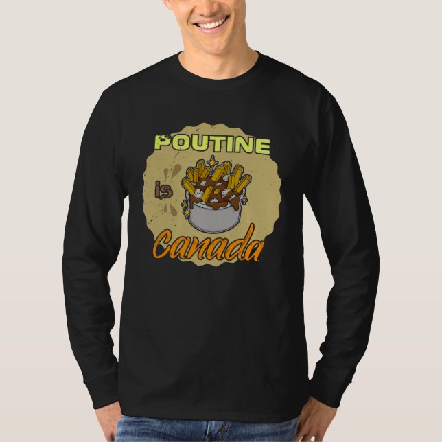 Camiseta Poutine french fries canada food potato quebec fas (Anverso)