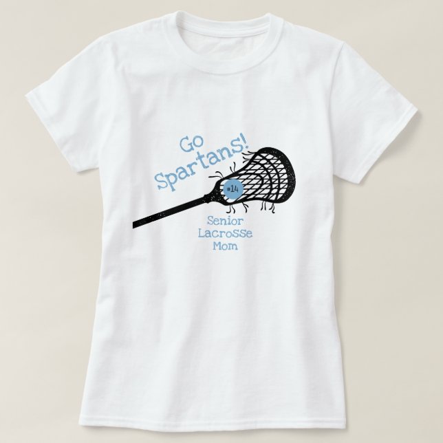 Camiseta Powder Blue Go Team Lacrosse Mom (Diseño del anverso)