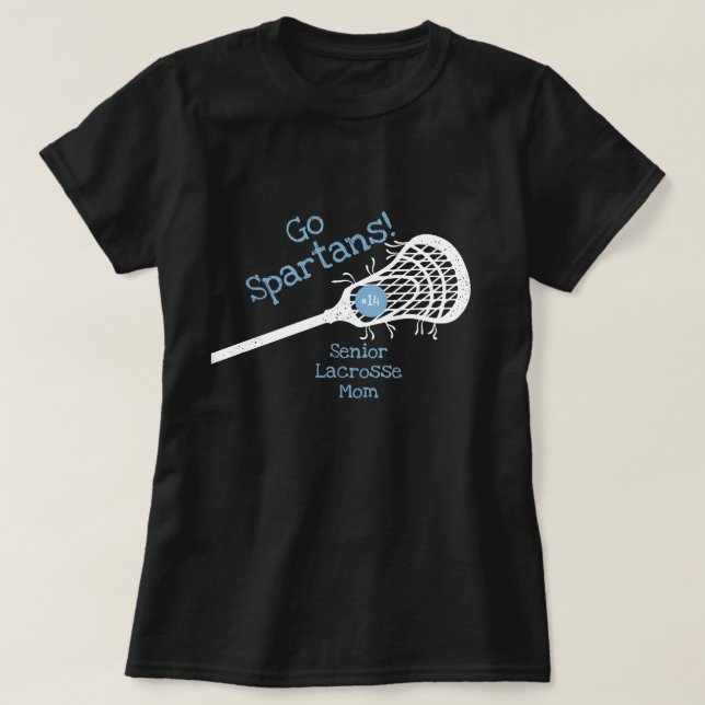 Camiseta Powder Blue Go Team Lacrosse Mom (Diseño del anverso)