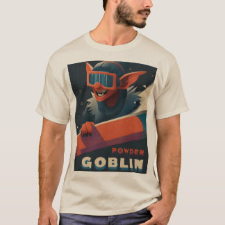 Camiseta Powder Goblin Retro Ski Poster-Style T-Shirt