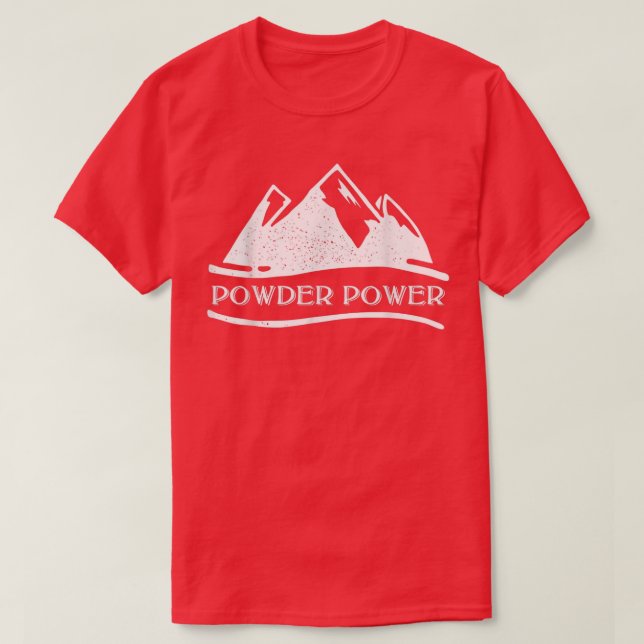 Camiseta Powder Power Snowboard Skiing Mountain  (Diseño del anverso)