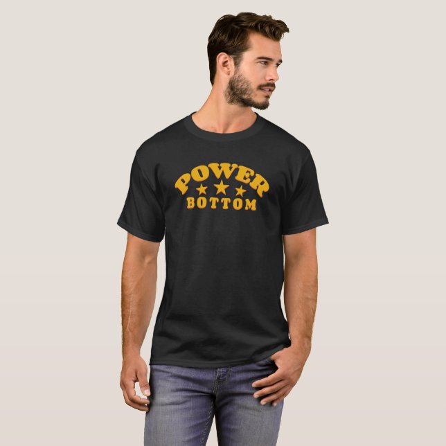 Camiseta Power Bottom con estrellas al estilo retro (Anverso completo)