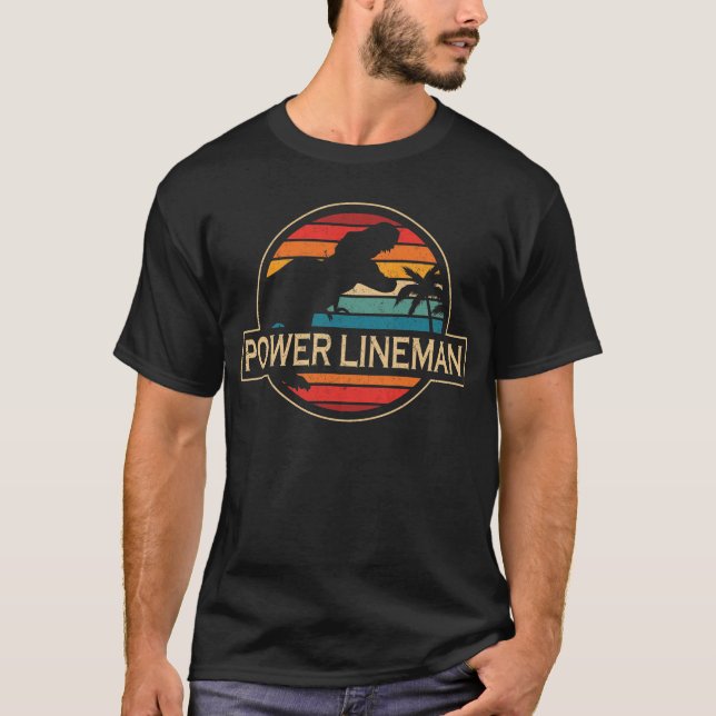 Camiseta Power Lineman Dinosaur (Anverso)
