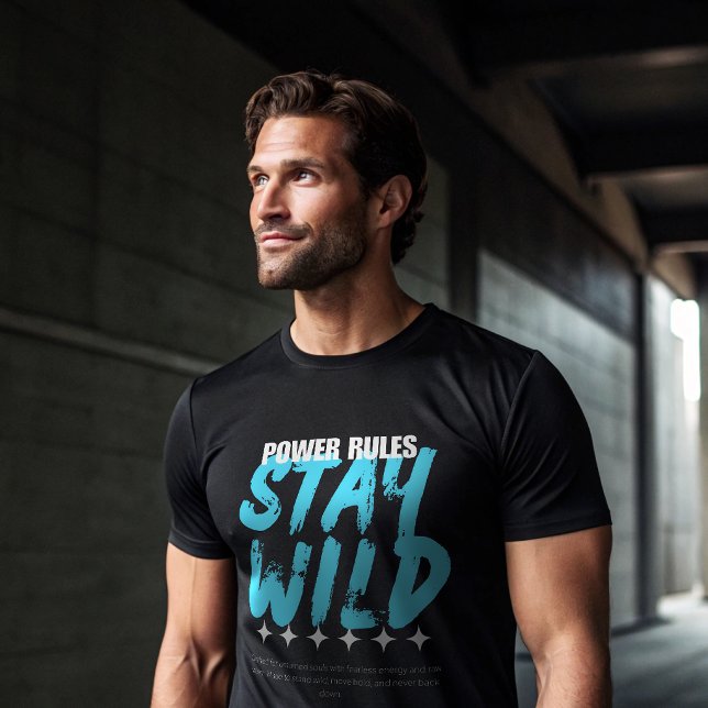 Camiseta Power Rules Stay Wild Gym T-Shirt | Savage Alpha  (Subido por el creador)