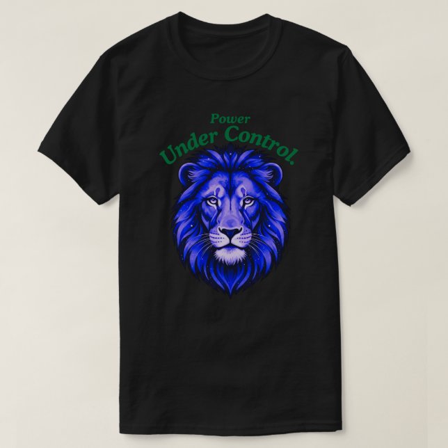 Camiseta Power Under Control Minimal Cosmic Lion Face (Diseño del anverso)