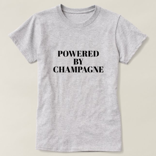CAMISETA POWERED BY CHAMPAGNE (Diseño del anverso)