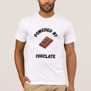 Camiseta Powered By Chocolate   Funny Design