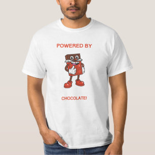 Camiseta Powered By Chocolate   Funny Design