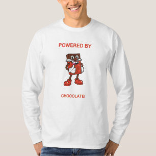 Camiseta Powered By Chocolate   Funny Design