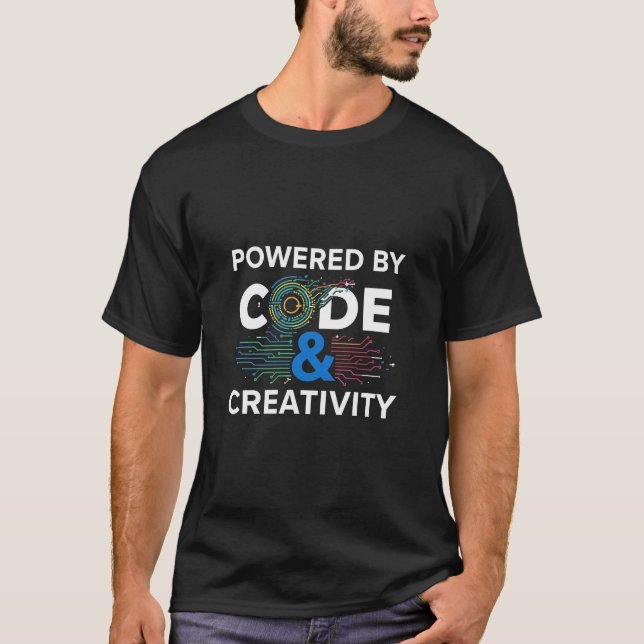 Camiseta Powered By Code and Creativity Tech Circuit Graphi (Anverso)