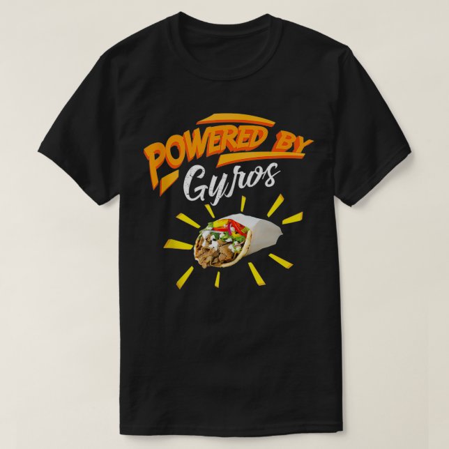 Camiseta Powered By Gyros  Cute Mediterranean Dish Gift  (Diseño del anverso)