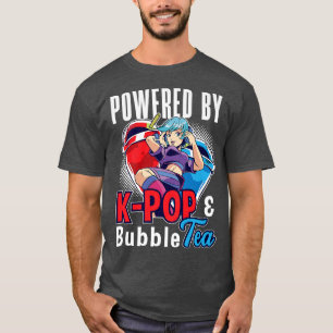 Camiseta Powered By K-Pop and Bubble Tea K-Drama Kpop Premi