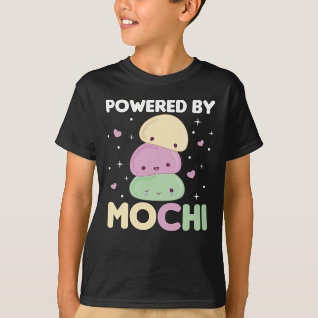 Camiseta Powered By Mochi - Kawaii Mochi Ice Cream (Anverso)