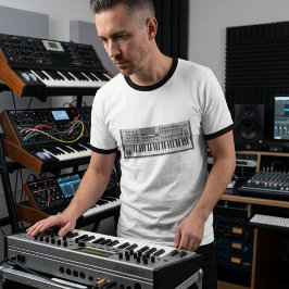 Camiseta Powered by Oscillator Vintage Wavetable Keyboard