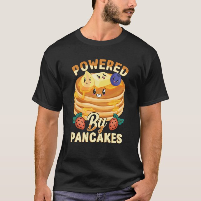 Camiseta Powered By Pancakes Pancake BlueBerry & Strawberry (Anverso)