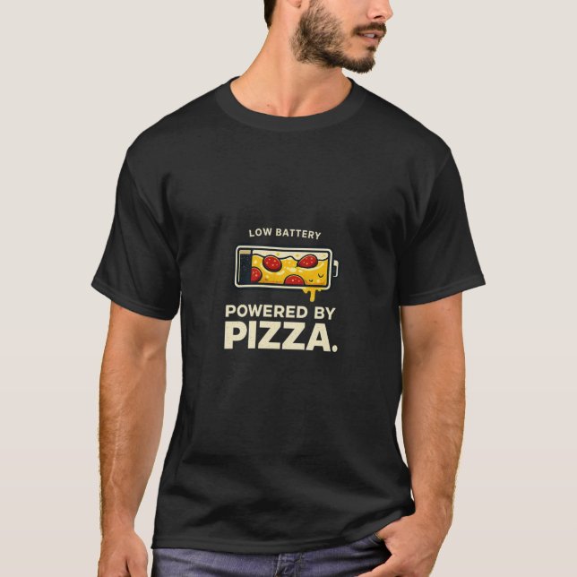 Camiseta Powered By Pizza Shirt – Funny Pizza Lover T-Shirt (Anverso)